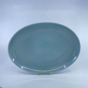vintage russel wright “iroquois” casual dining oval serving platter 14” ice blue